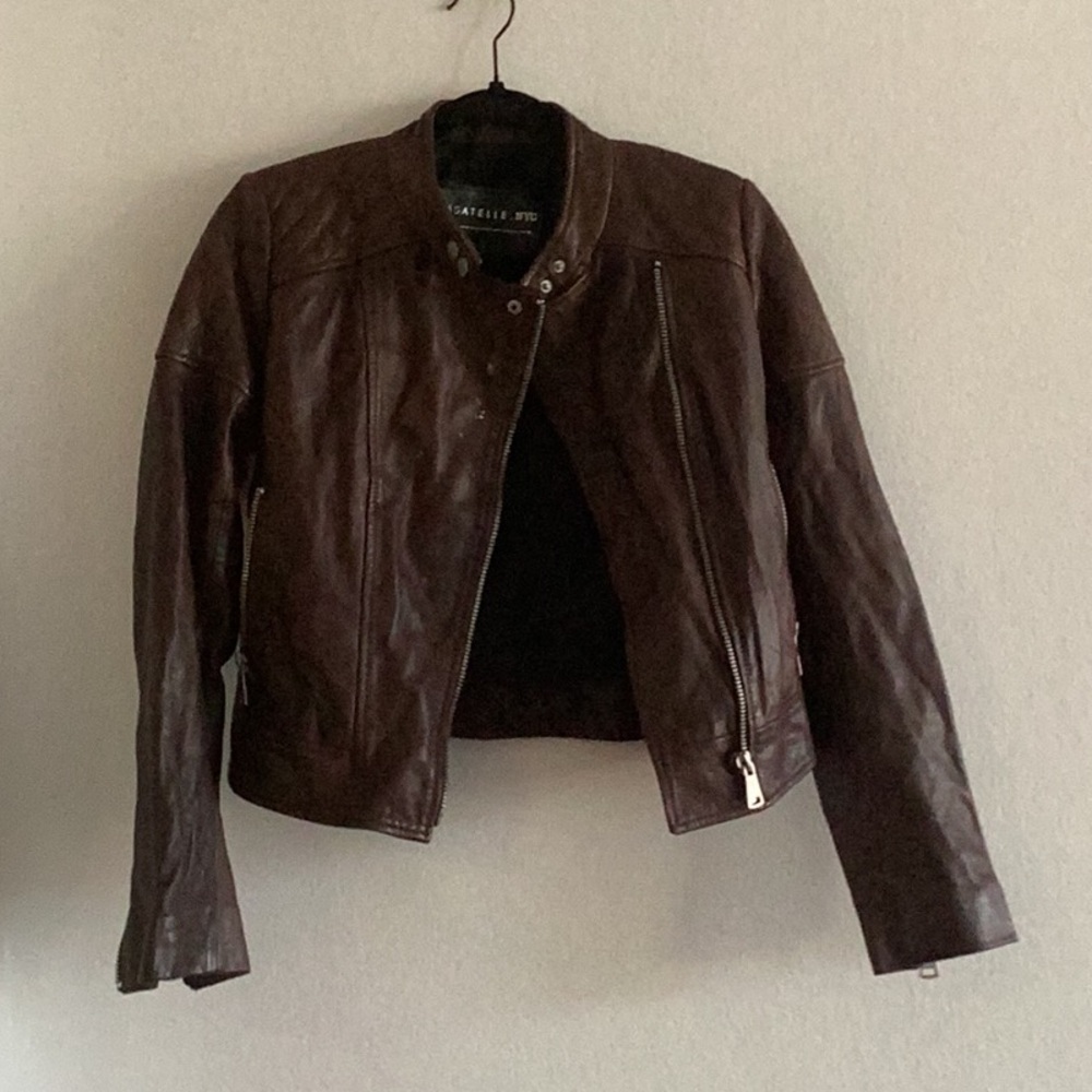 Women’s Bagatelle brown leather jacket
